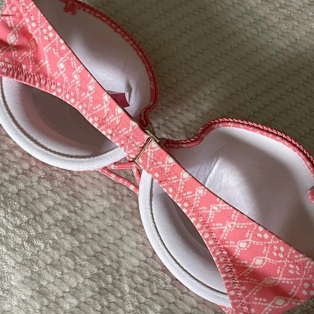 Victoria's Secret Coral Bra with White Accents